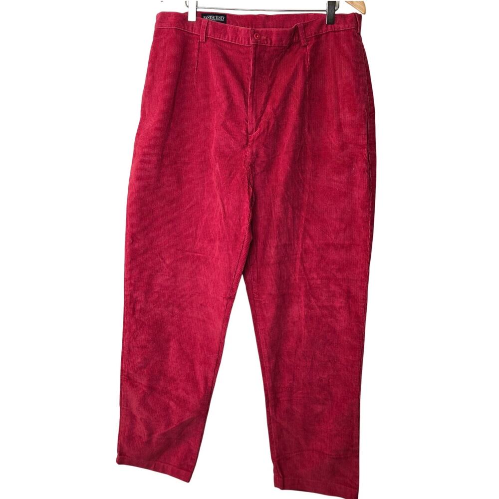 NWT Lands' End Fuchsia Pink with Red Corduroy Pants Plus Sized 18W